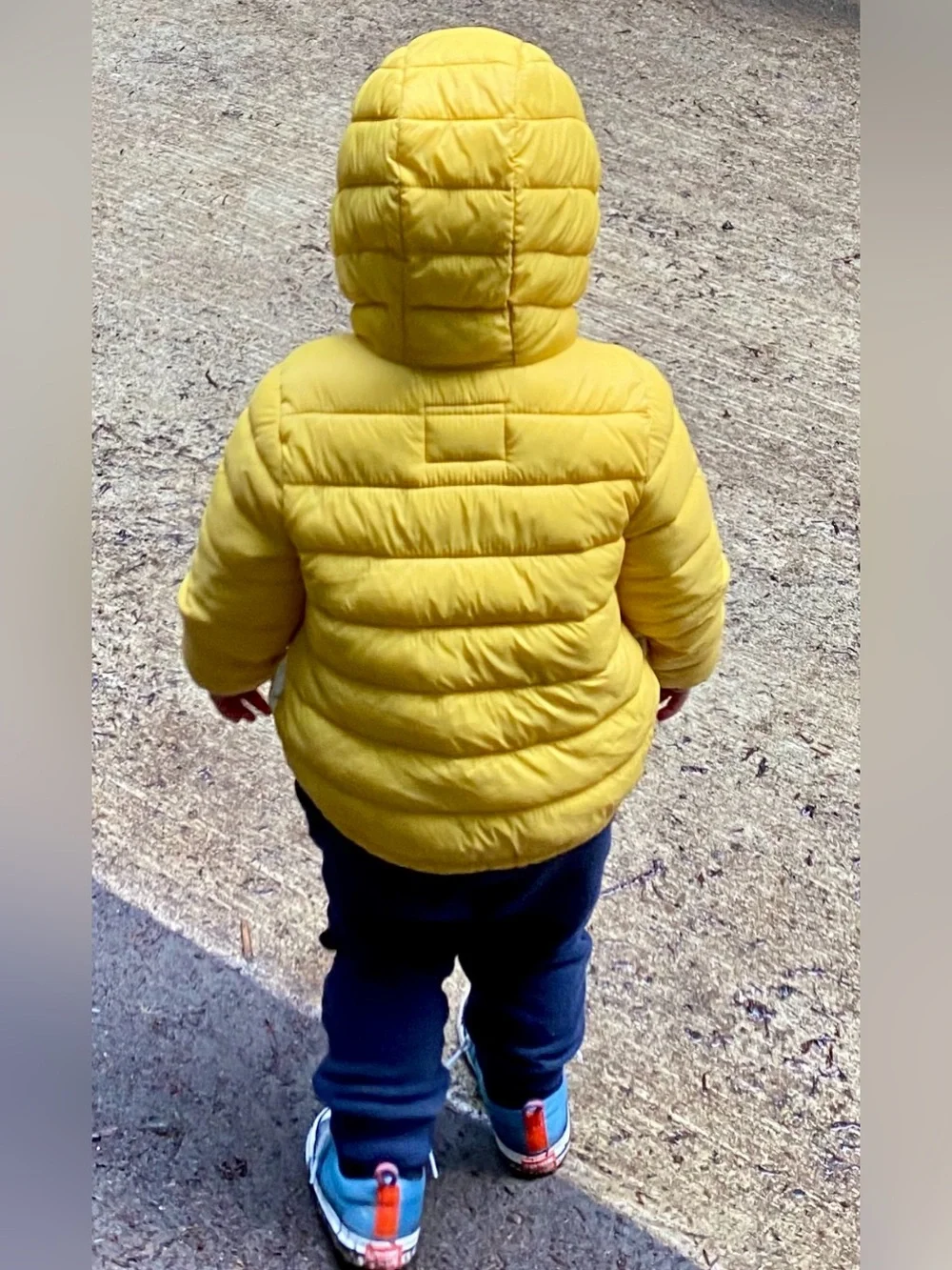 Old Navy Yellow Quilted Hooded Puffer Jacket for Kids